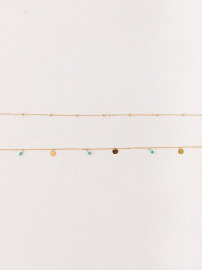 Alloy Colorful Beaded Double Layer Belt