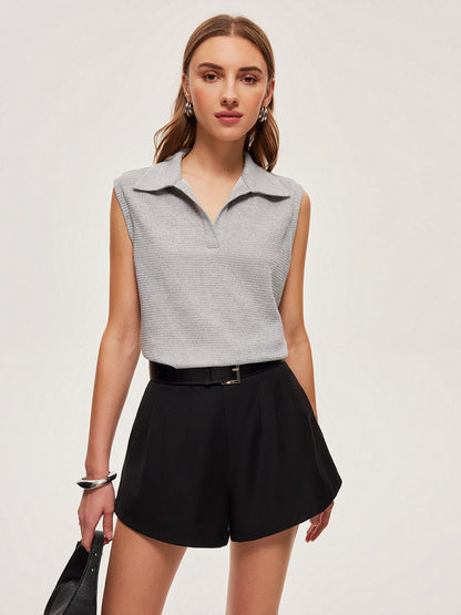 High-Waist Shorts With Belt & Pockets