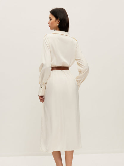 Belted Wrap-Style Shirt Dress