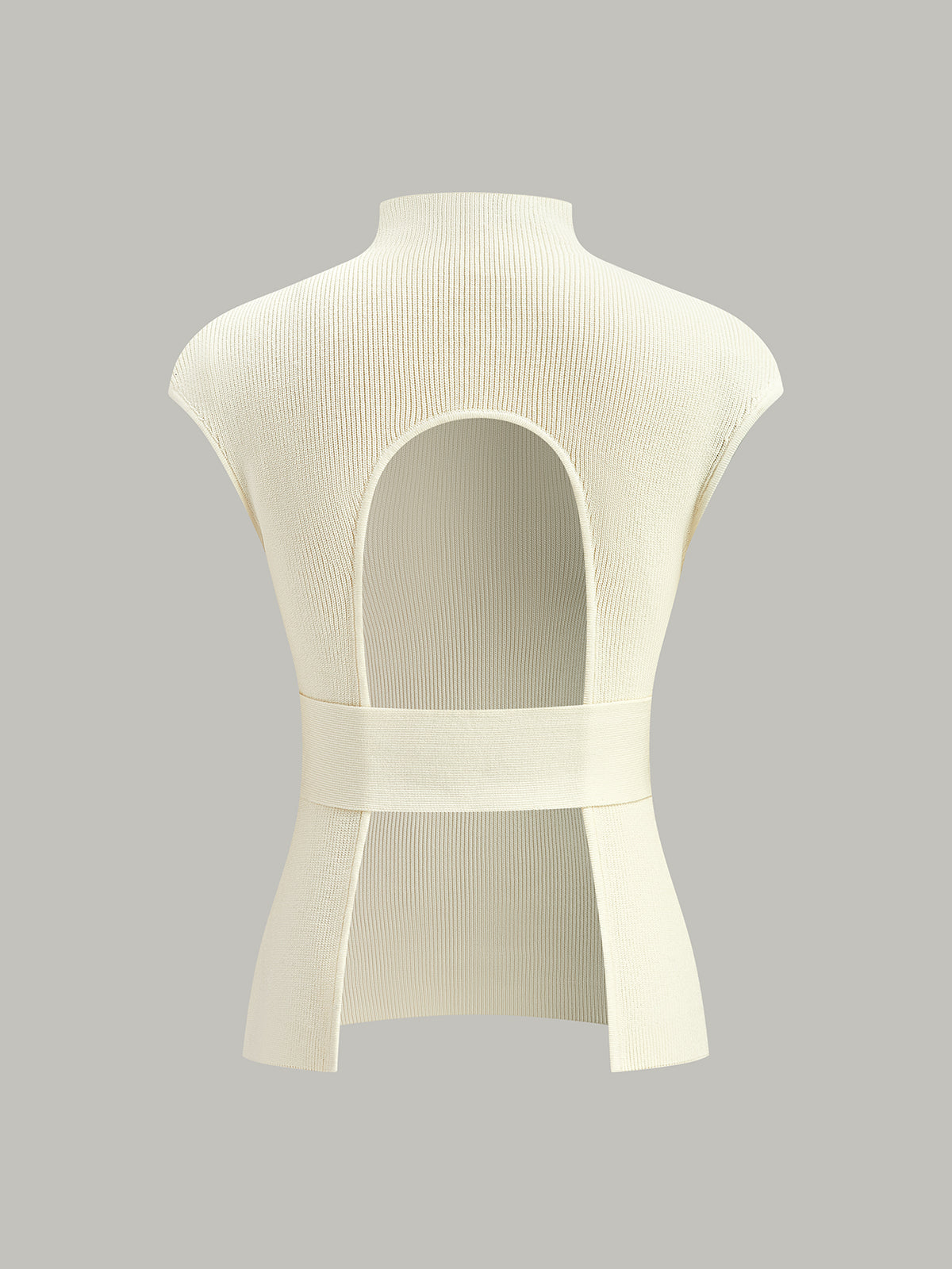 Backless Ribbed Knit Top