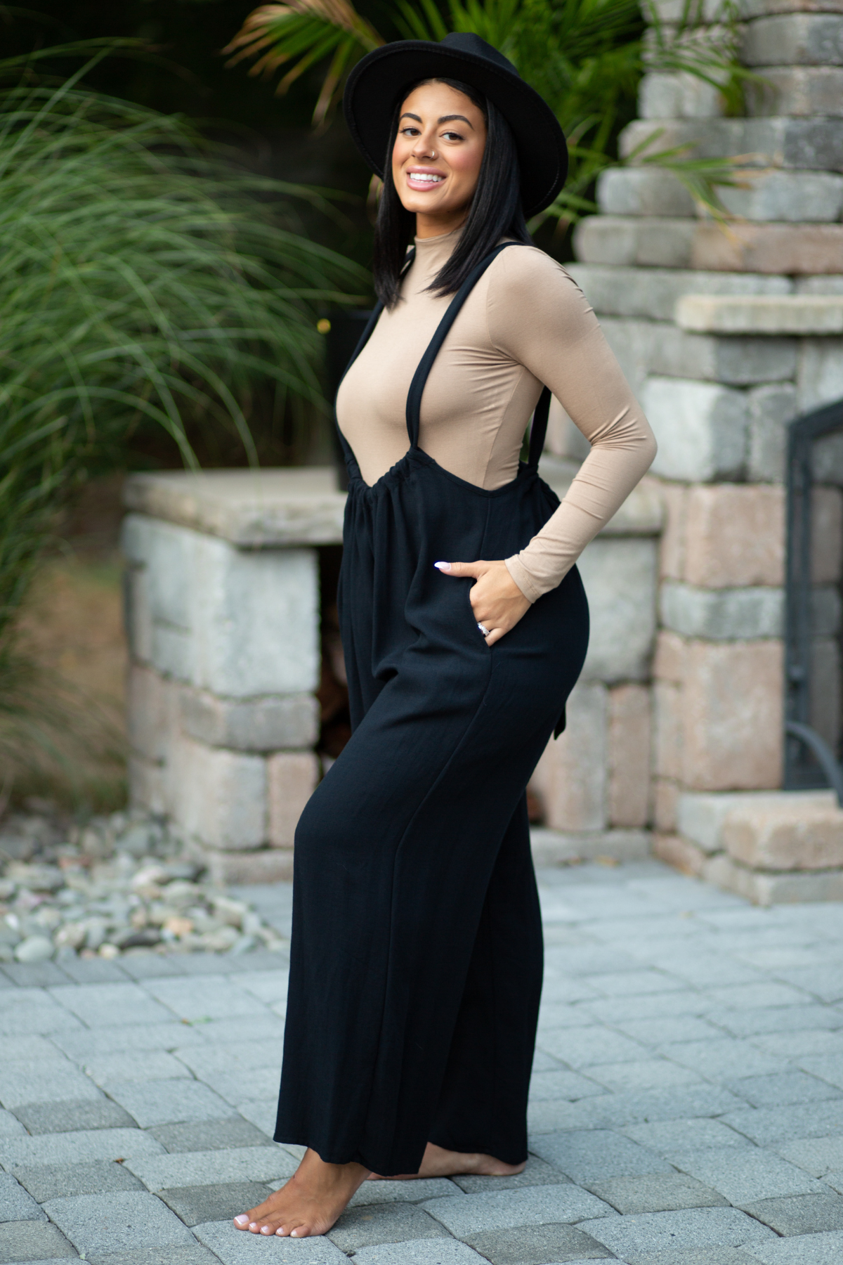 Black Suspender Overalls