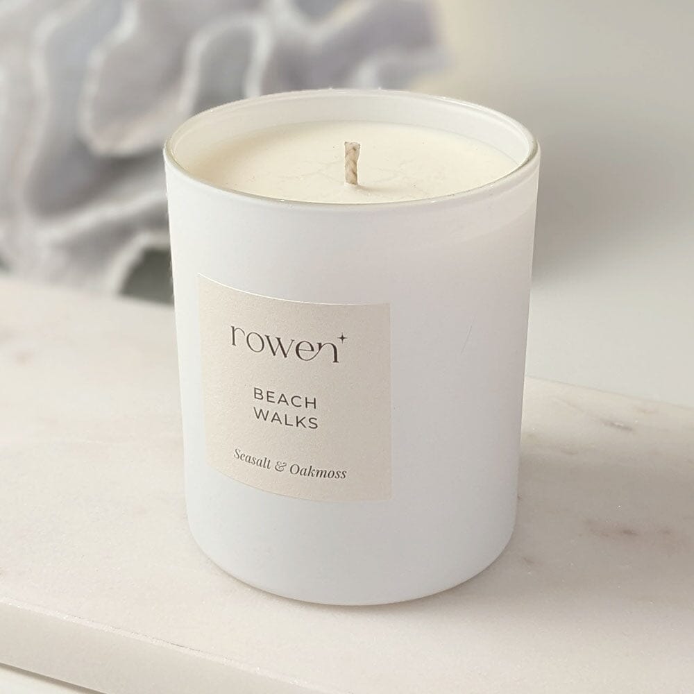 Beach Walks White Scented Candle - Sea Salt & Oakmoss