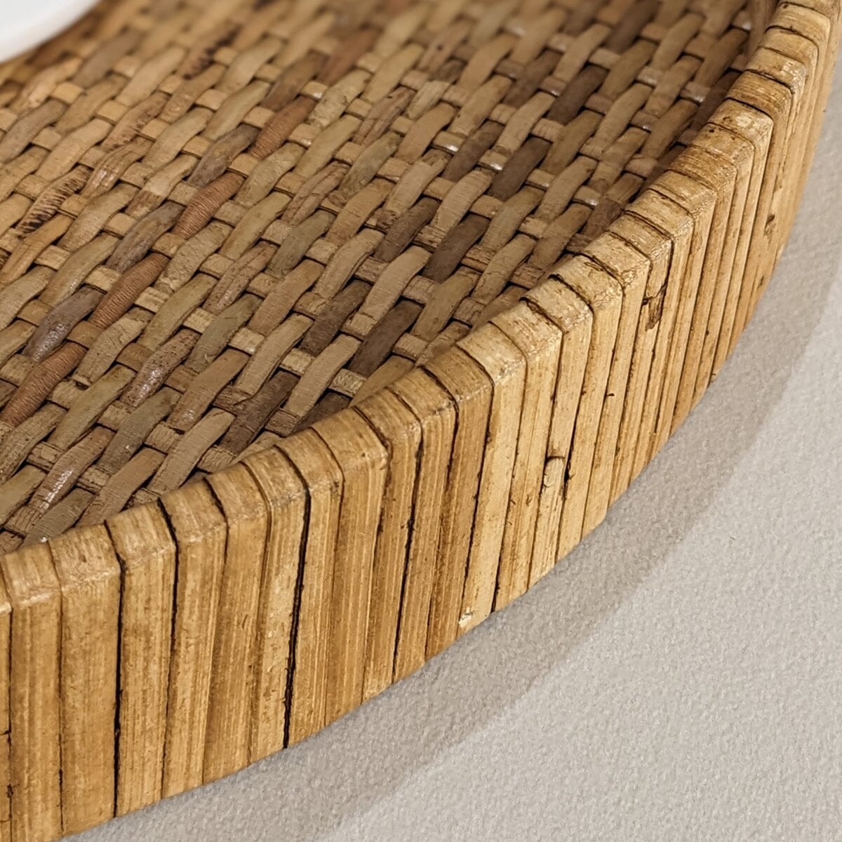 Bree Set of 2 Natural Rattan Round Trays