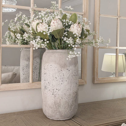 Buxton Neutral Distressed Tall Stone Vase