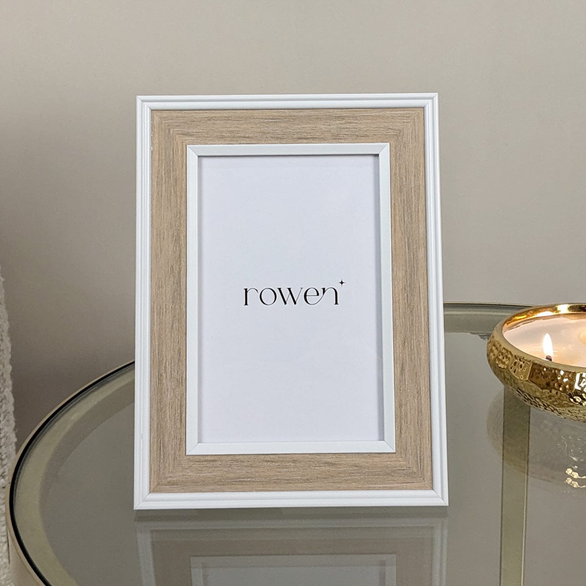 Calista Natural Wooden & White Photo Frame - 4x6"