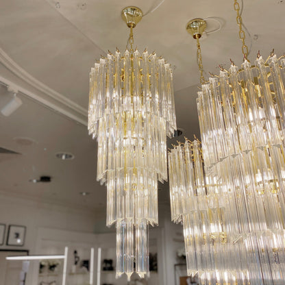 Cherie Gold & Glass Tiered Chandelier