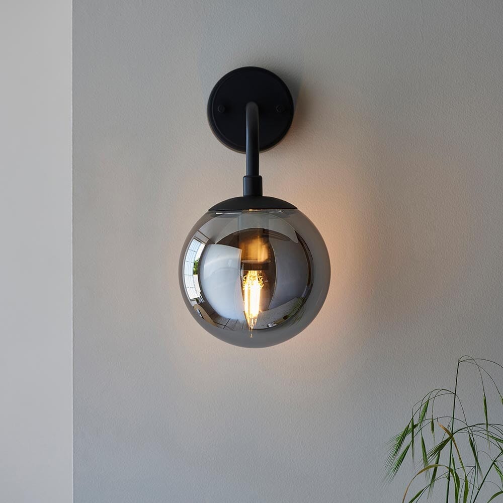 In Stock - Elowen Smoked Glass Wall Light