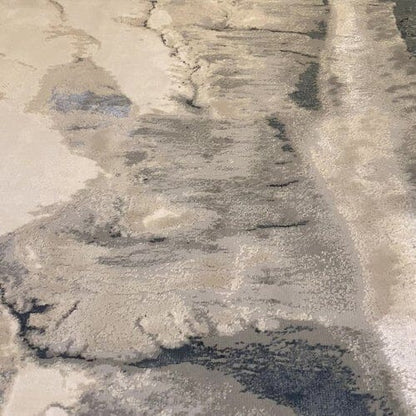In Stock - Glacial Cream & Grey Marble Wash Velvet Rug - 200 x 290cm