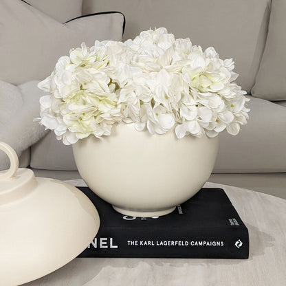 Colton Large Cream Ceramic Lidded Decorative Jar
