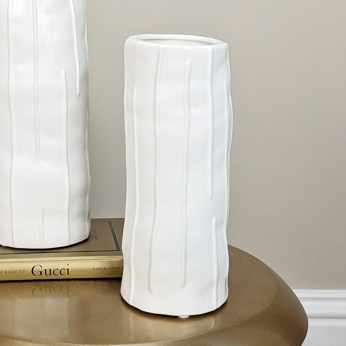 Corazi Petite White Textured Abstract Vase