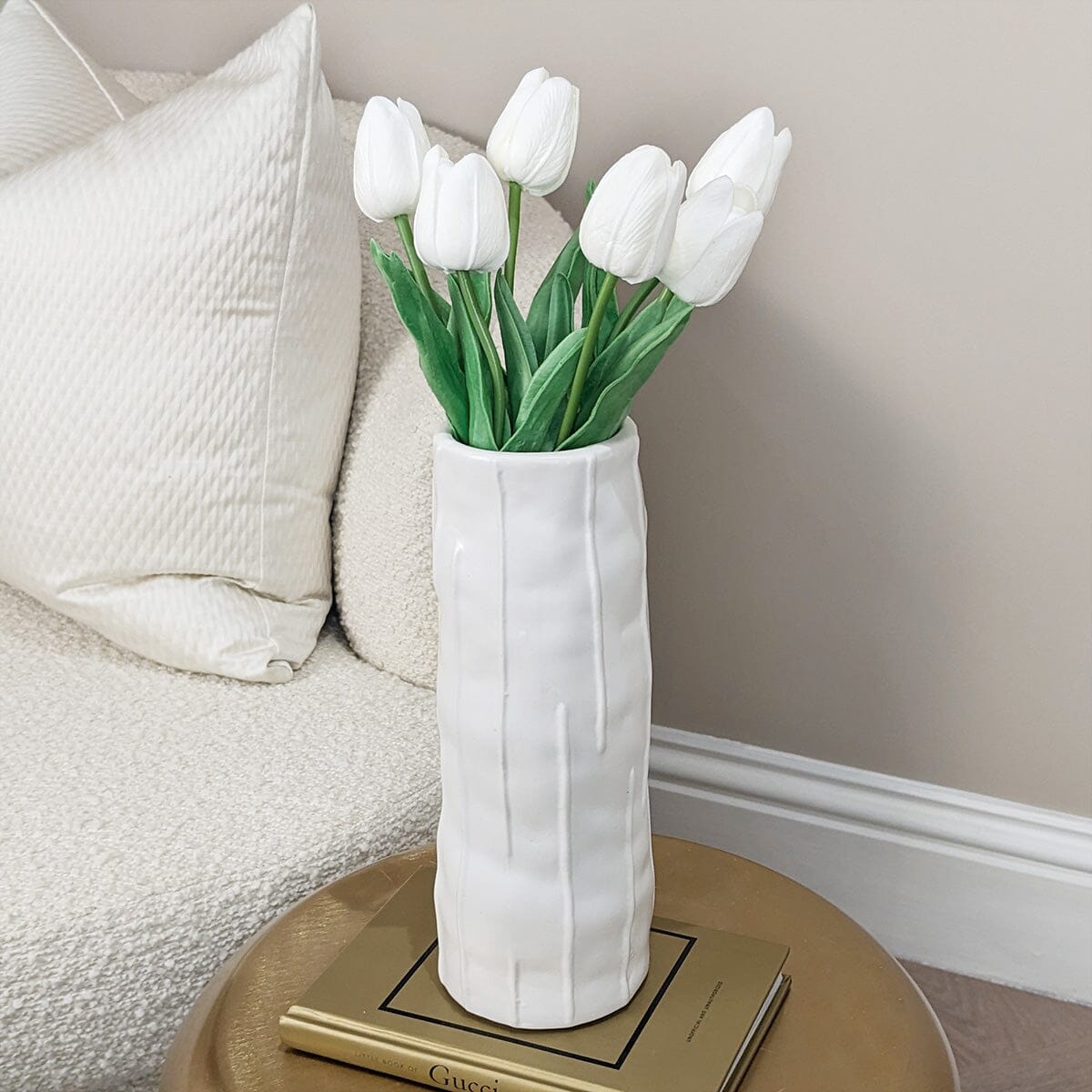 Corazi White Textured Abstract Vase