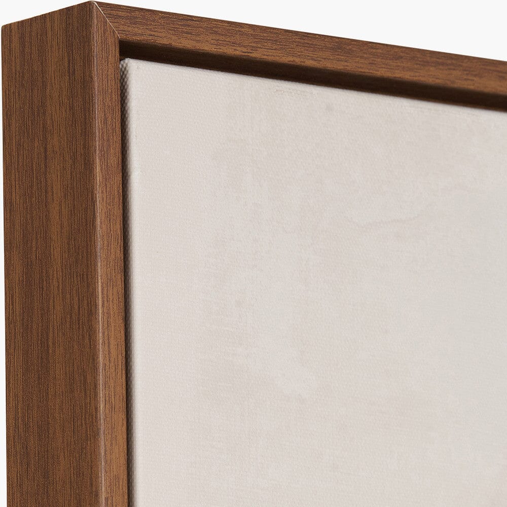 Cosima Monochrome Abstract Square Canvas Wall Art with Oak Effect Frame