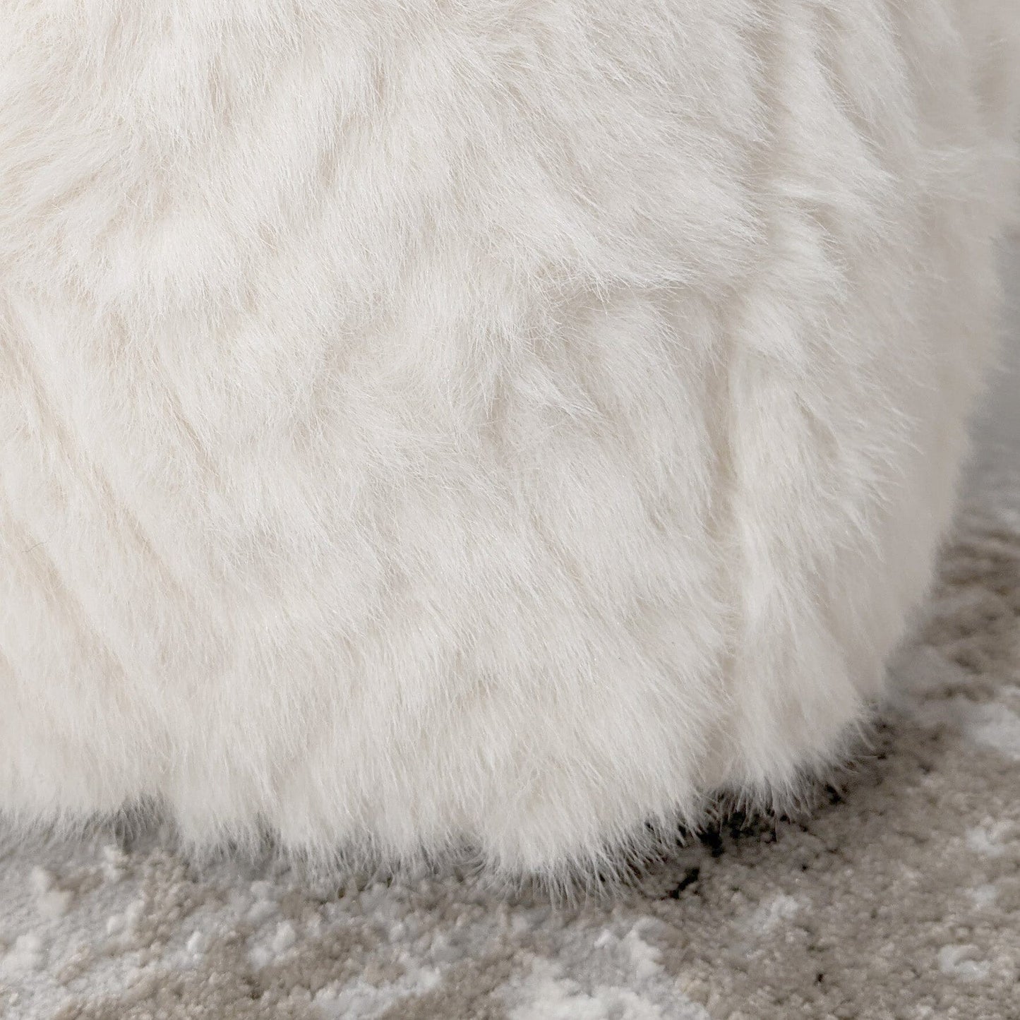 Cream Faux Fur Geometric Door Stop