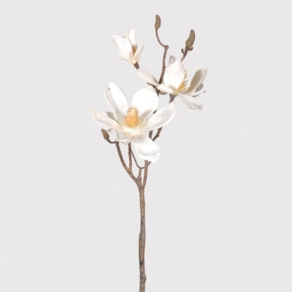 Cream Faux Magnolia Branch Single Stem Floral
