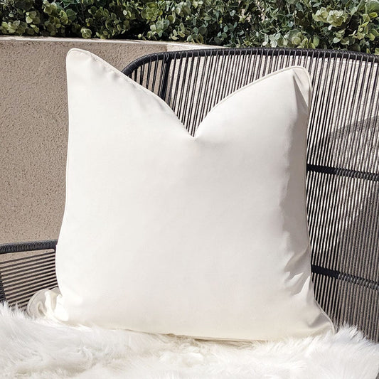Cream Piped Outdoor Cushion - 43 x 43cm