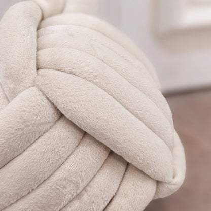 Cream Velvet Knot Door Stop