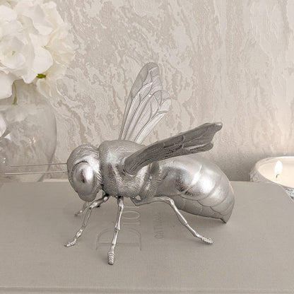 Decorative Silver Bee Ornament