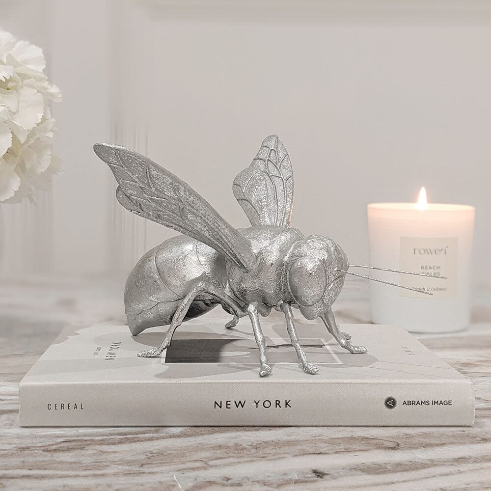 Decorative Silver Bee Ornament