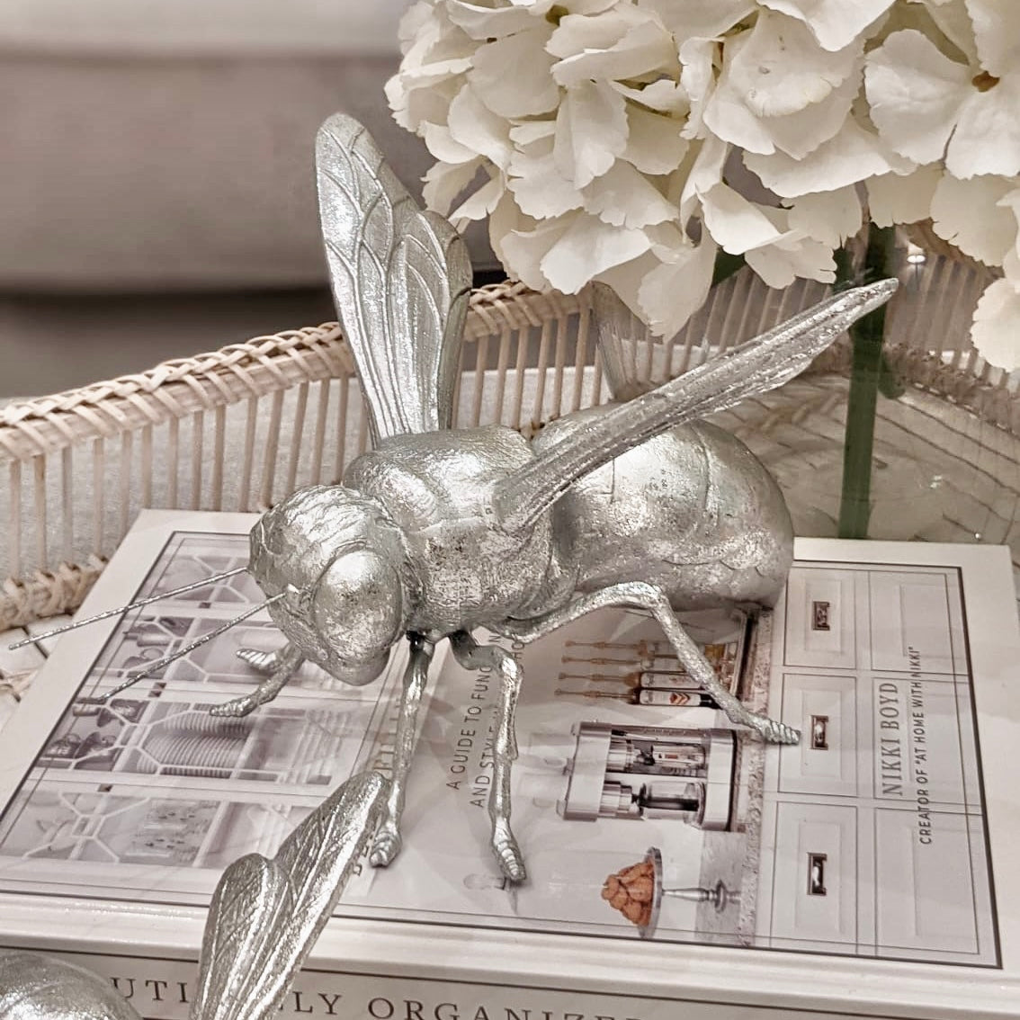 Decorative Silver Bee Ornament