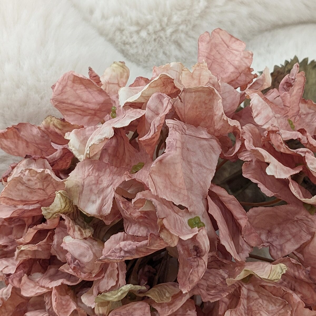 Dusty Pink Faux Hydrangea Single Stem Floral