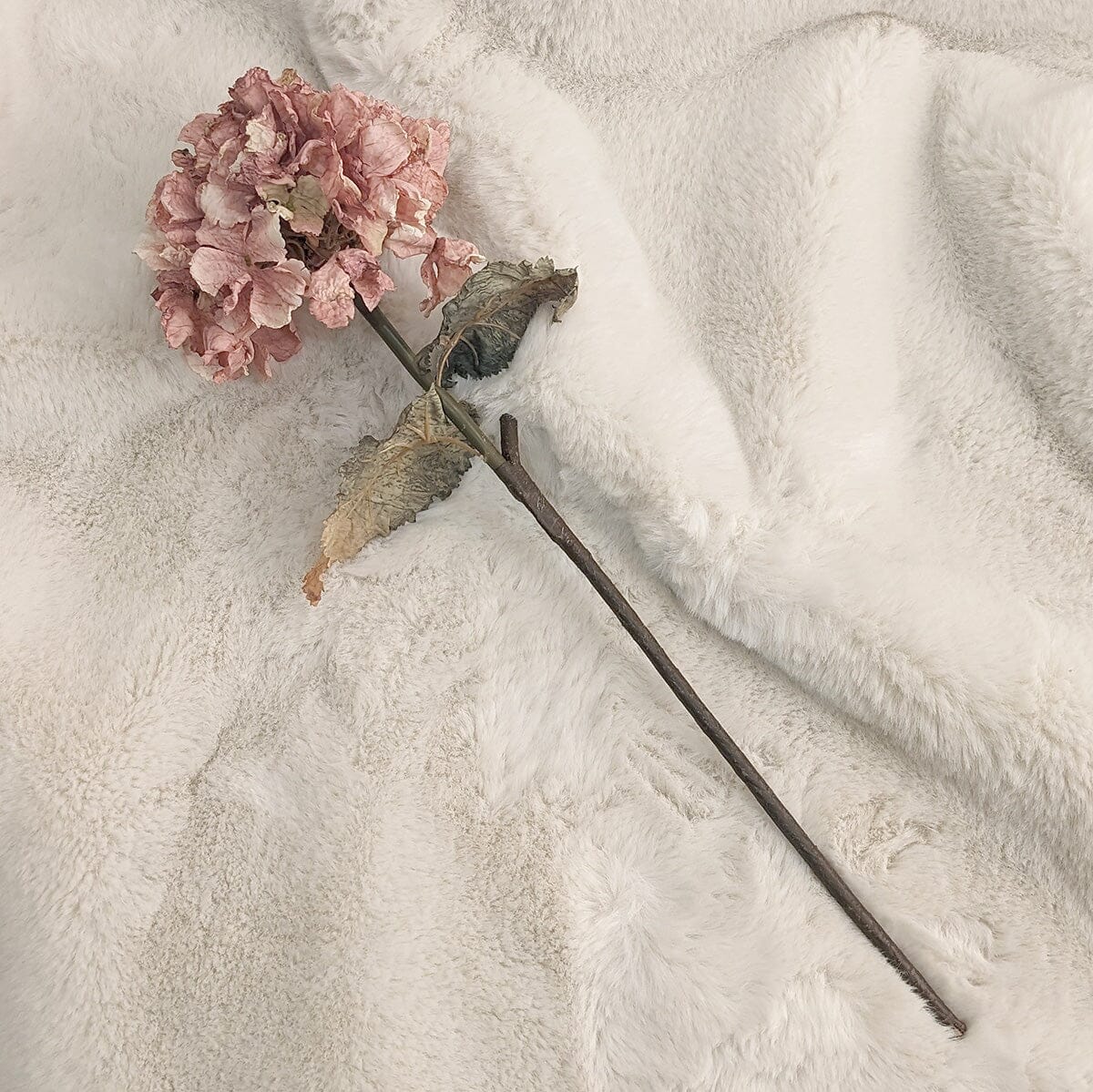 Dusty Pink Faux Hydrangea Single Stem Floral