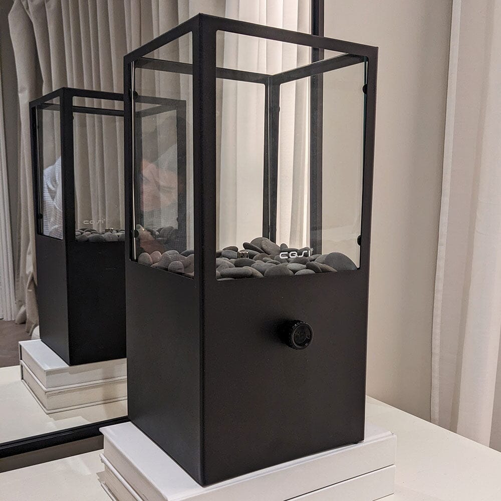 Ember Black Rectangular Fire Lantern