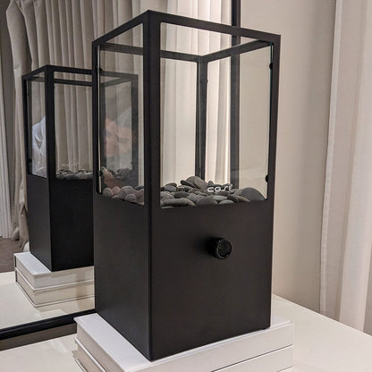 Ember Black Rectangular Fire Lantern