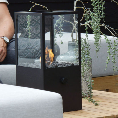 Ember Black Rectangular Fire Lantern