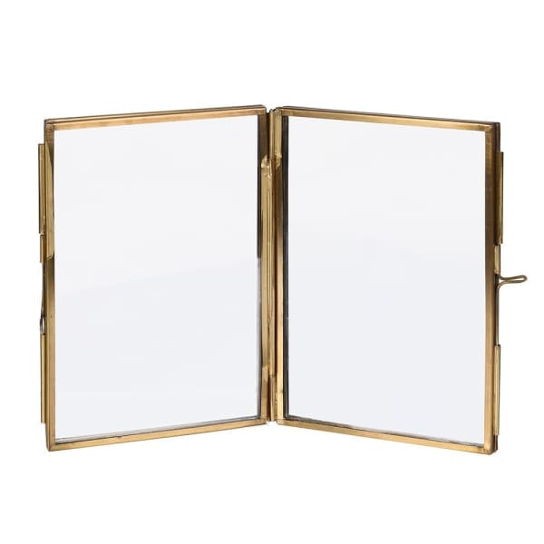Emere Brass & Glass Double Photo Frame