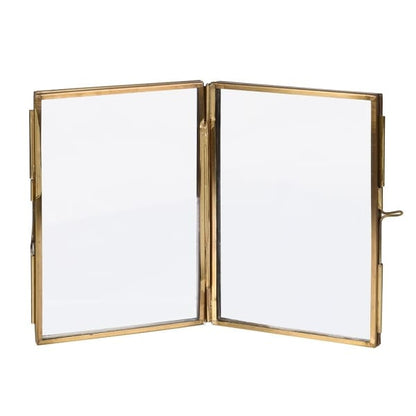 Emere Brass & Glass Double Photo Frame