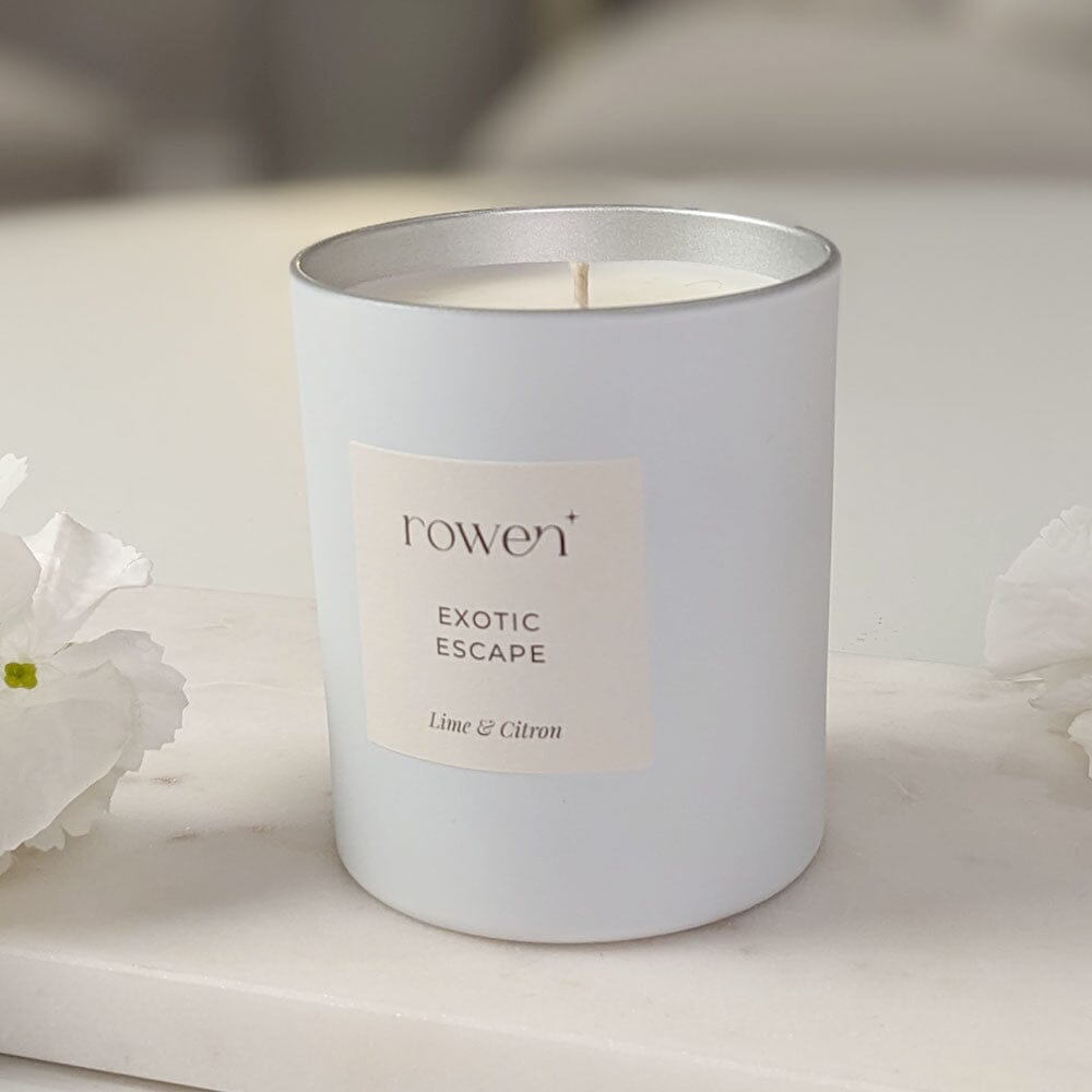 Exotic Escape White & Silver Scented Candle - Lime & Citron