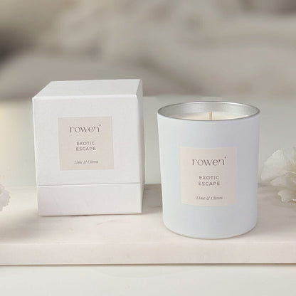 Exotic Escape White & Silver Scented Candle - Lime & Citron