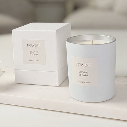 Exotic Escape White & Silver Scented Candle - Lime & Citron