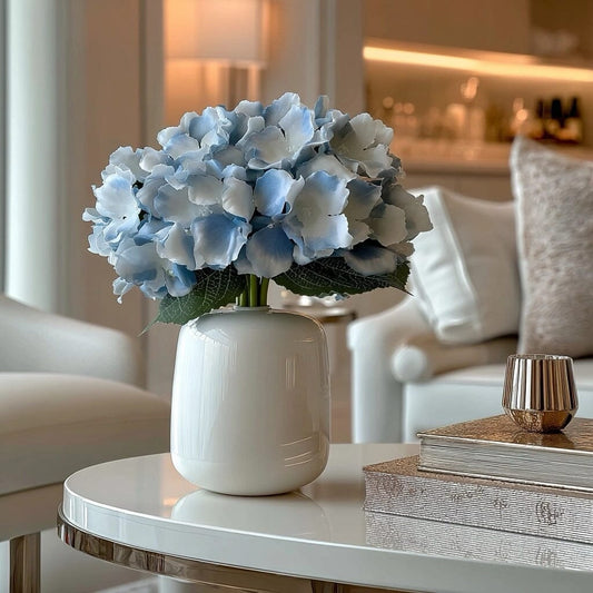 Faux Blue Hydrangea Bouquet of Flowers