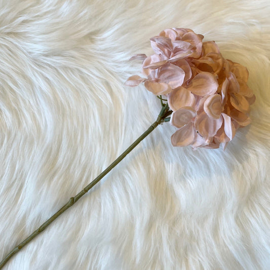 Faux Pink Hydrangea Single Stem Floral