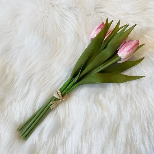 Faux Pink Tulips Bunch of Florals