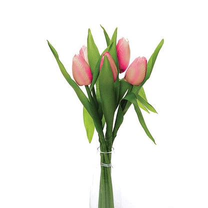 Faux Pink Tulips Bunch of Florals