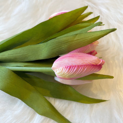 Faux Pink Tulips Bunch of Florals