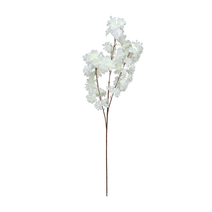 Faux White Cherry Blossom Single Stem Floral
