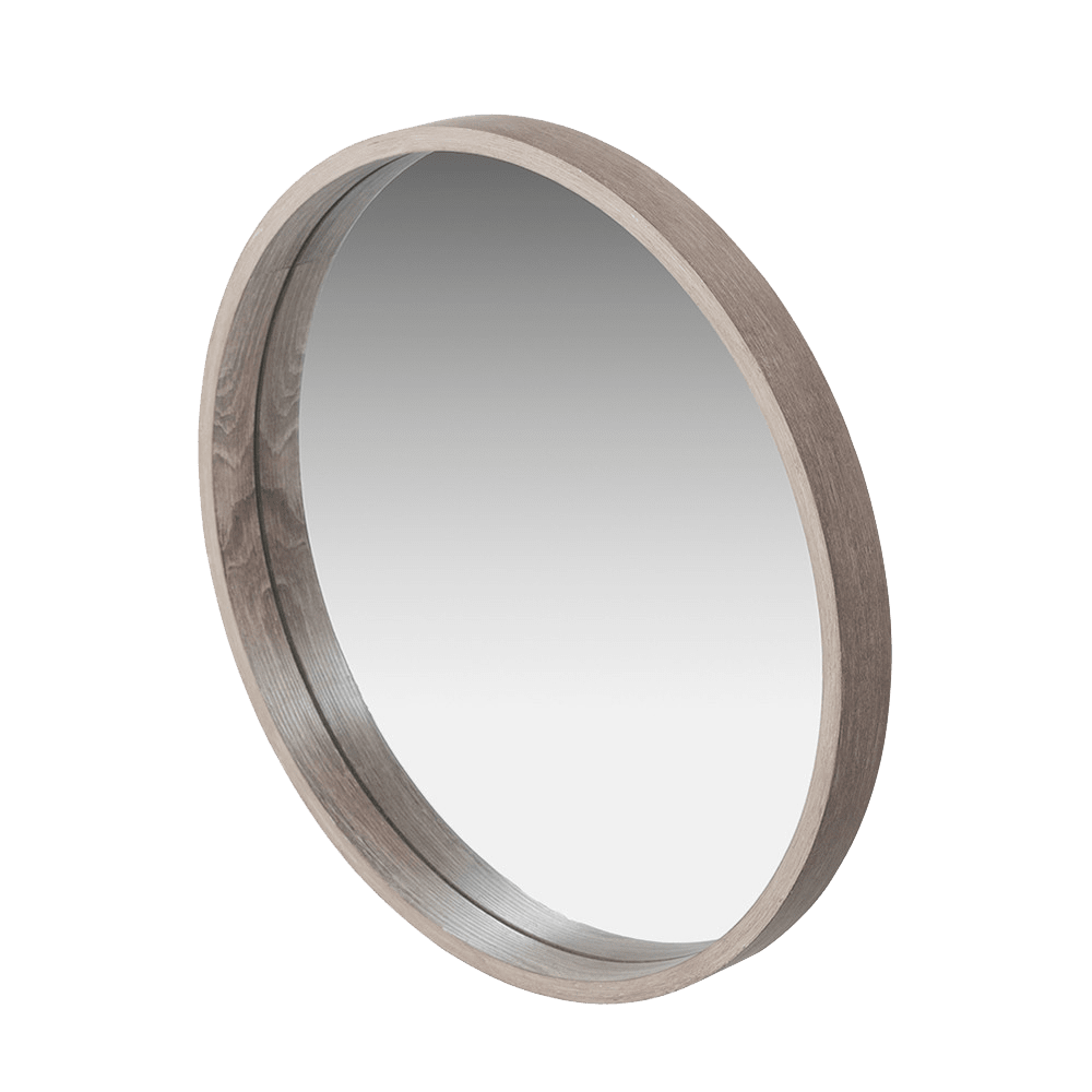 Garda Natural Wood Veneer Slim Rounded Wall Mirror