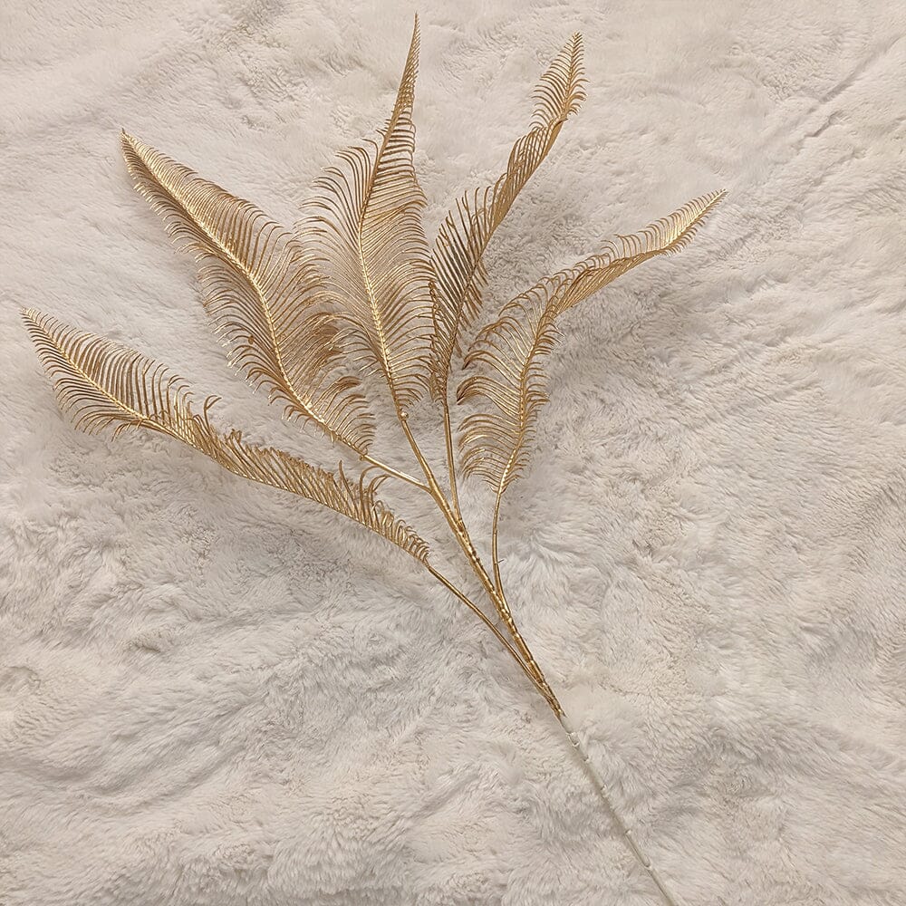 Gold Faux Fern Leaf Single Stem Floral
