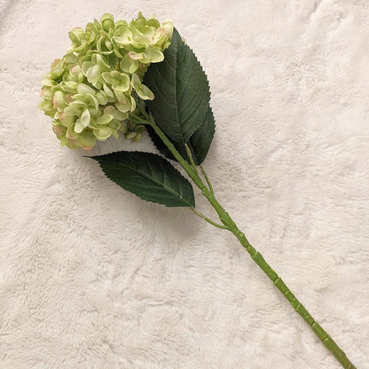 Green Faux Hydrangea Single Stem Flower