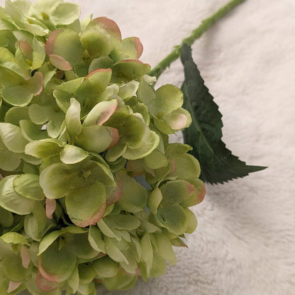 Green Faux Hydrangea Single Stem Flower