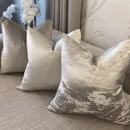 Hailes Platinum Marble Effect Cushion - 50 x 50cm