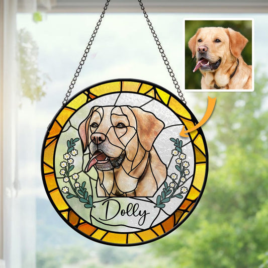 Custom Pet Portrait Stained Glass Suncatcher