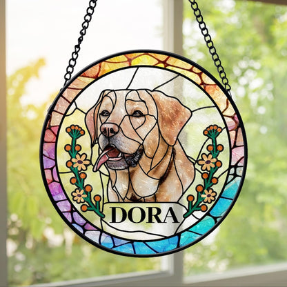 Custom Pet Portrait Stained Glass Suncatcher