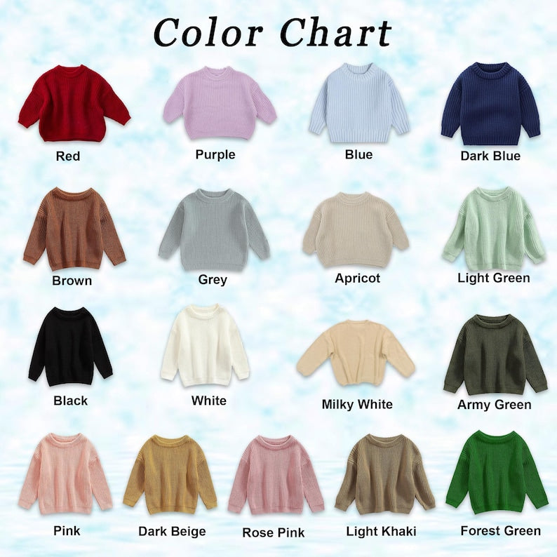 Personalized Hand embroidered Name Baby Sweater