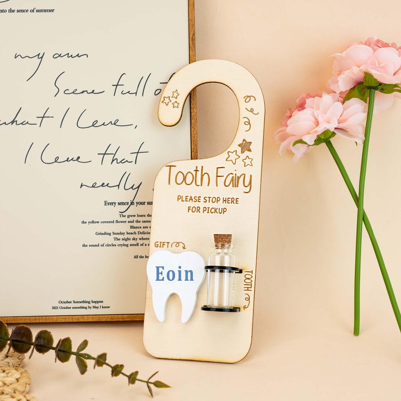 Personalised Tooth Fairy Pickup Dropoff Door Hanger