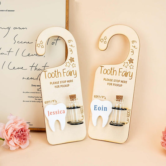 Personalised Tooth Fairy Pickup Dropoff Door Hanger