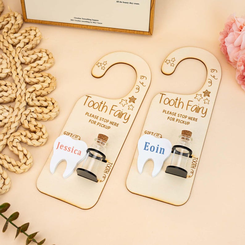 Personalised Tooth Fairy Pickup Dropoff Door Hanger